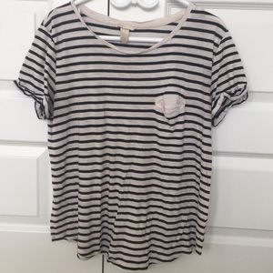 striped oversized tee